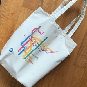 NYC EXCLUSIVE Uniqlo NYC MTA Canvas Tote MEDIUM size NYC Bryant Park MTA tote